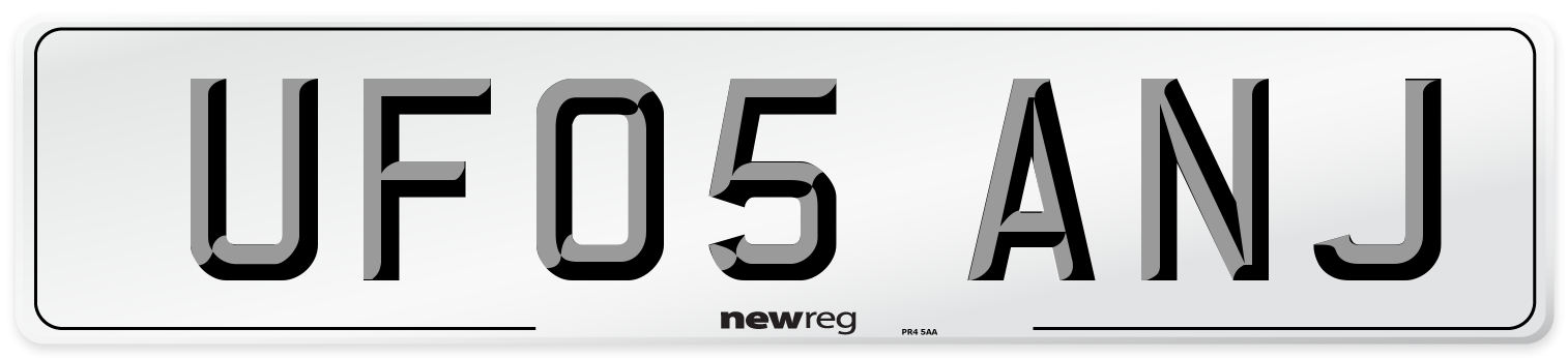 UF05 ANJ Number Plate from New Reg
